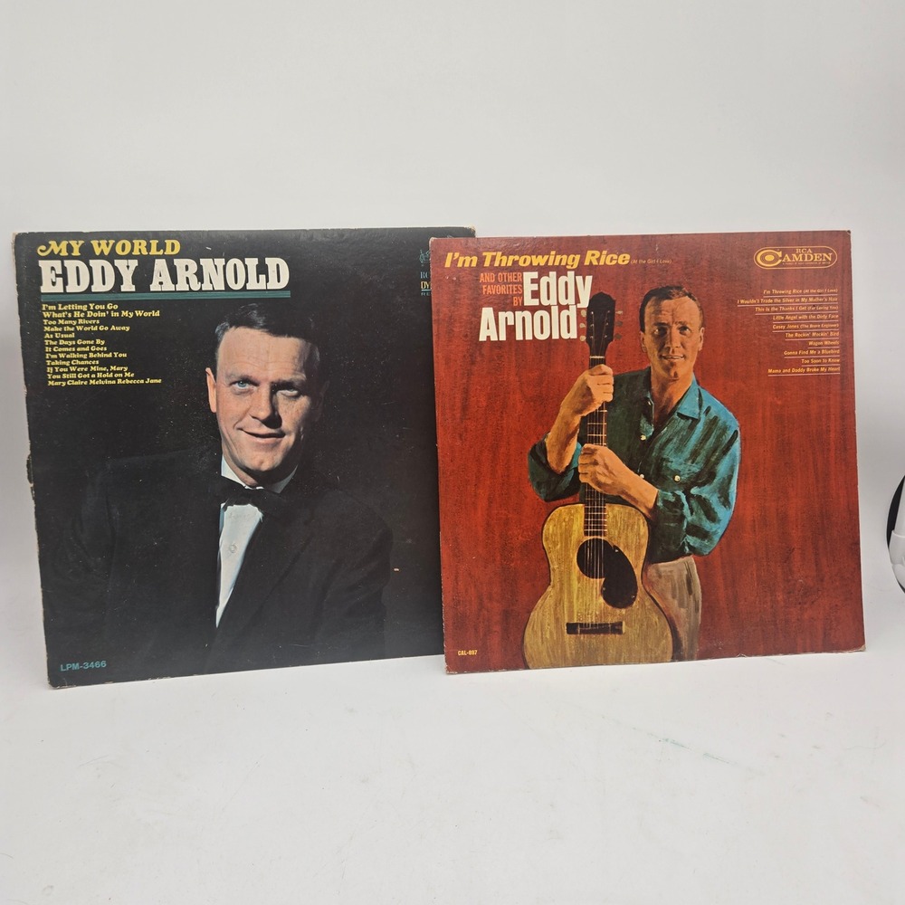Eddy Arnold My World & I'm Throwing Rice Vinyl Record Lot 2 LP RCA Victor Camden